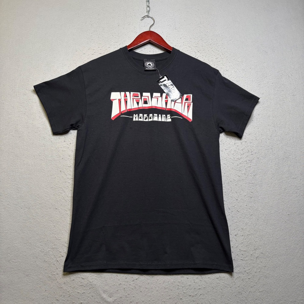 Thrasher Magazine T-Shirt Mens M Black 3D Logo Graphic Skateboarding Tee NWT